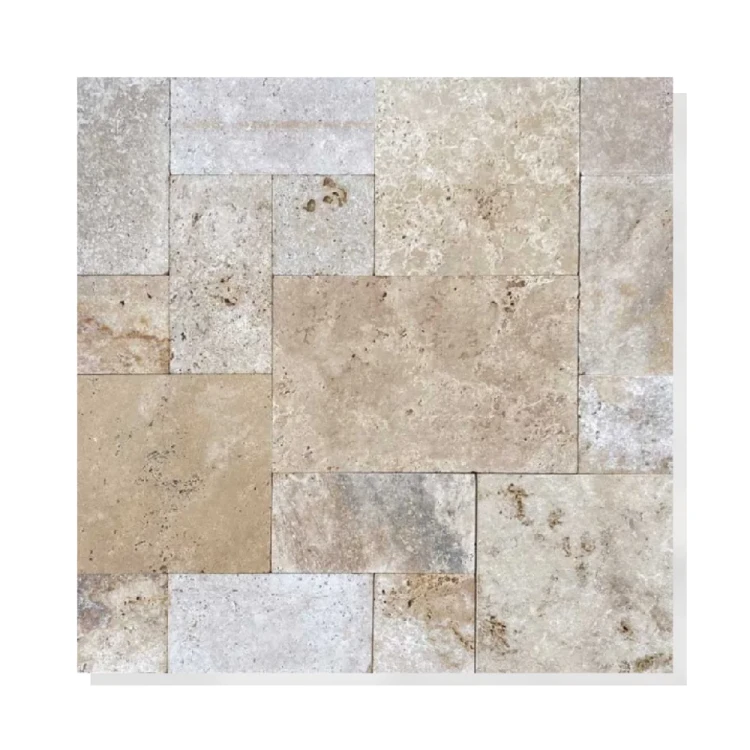 Płytki bębnowane trawertynowe na taras Ivory Classic Mix 3 cm
