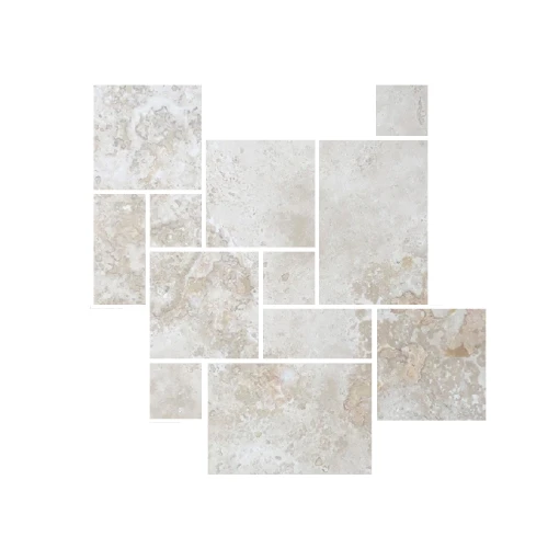 Trawertyn Ivory Classic Mix układ rzymski 3 cm – prezentacja wzoru.